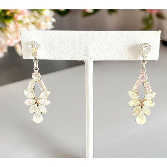 Ti Adoro Earrings Crystal Bridal Quinceanera Formal Prom Runway High End 6S - Picture 1 of 4